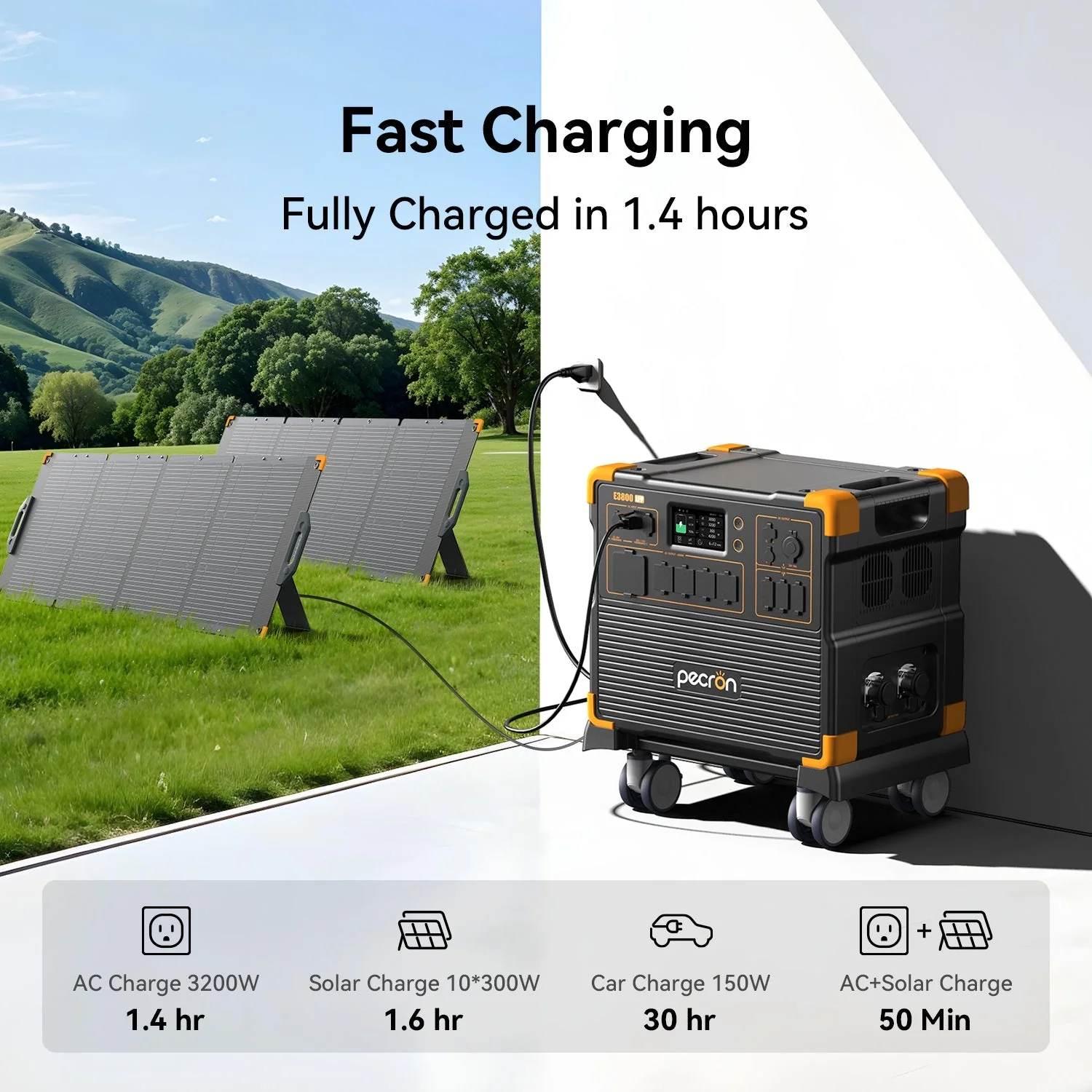 PECRON E3800LFP Portable Power Station 4200W 3840Wh - Image 4