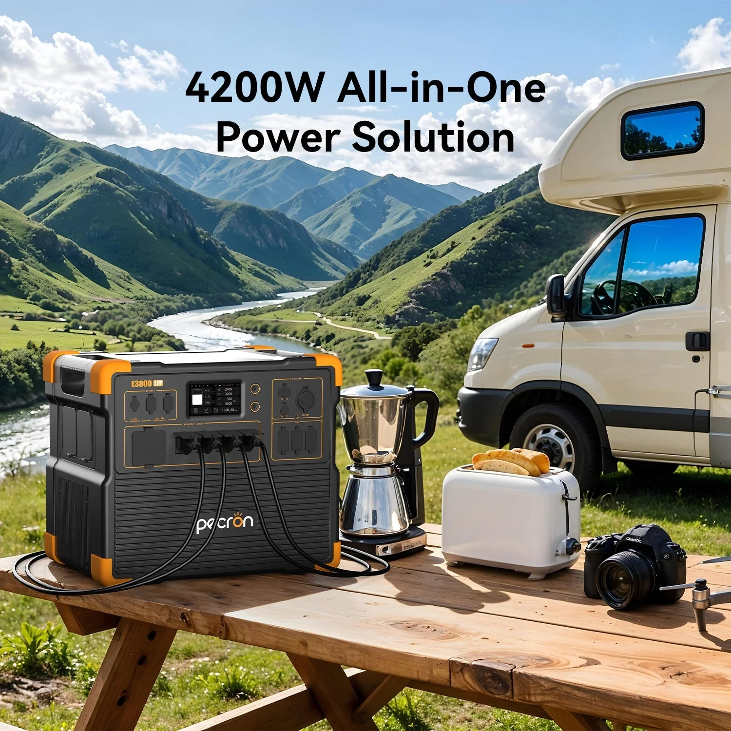 PECRON E3800LFP Portable Power Station 4200W 3840Wh - Image 5