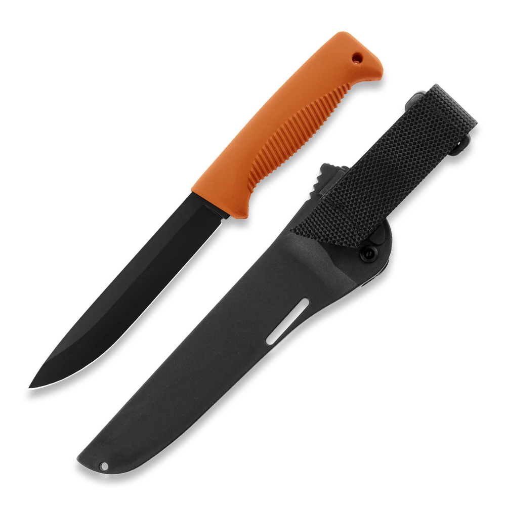 Peltonen M95 Ranger Puukko Black Cerakote Orange Handle FJP140 - Image 2