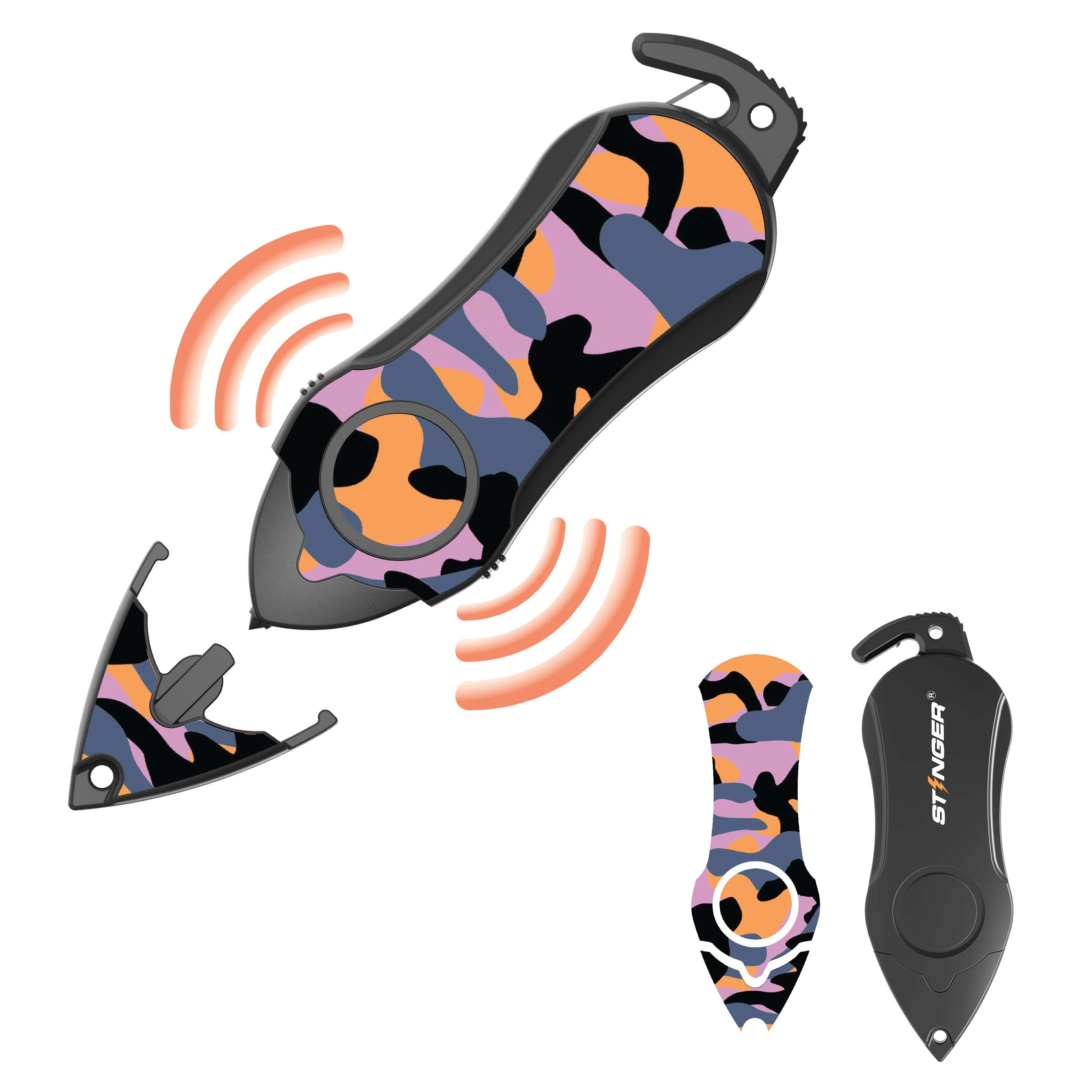 Personal Alarm Keychain Safety Emergency Tool (Camouflage Purple) - Image 2