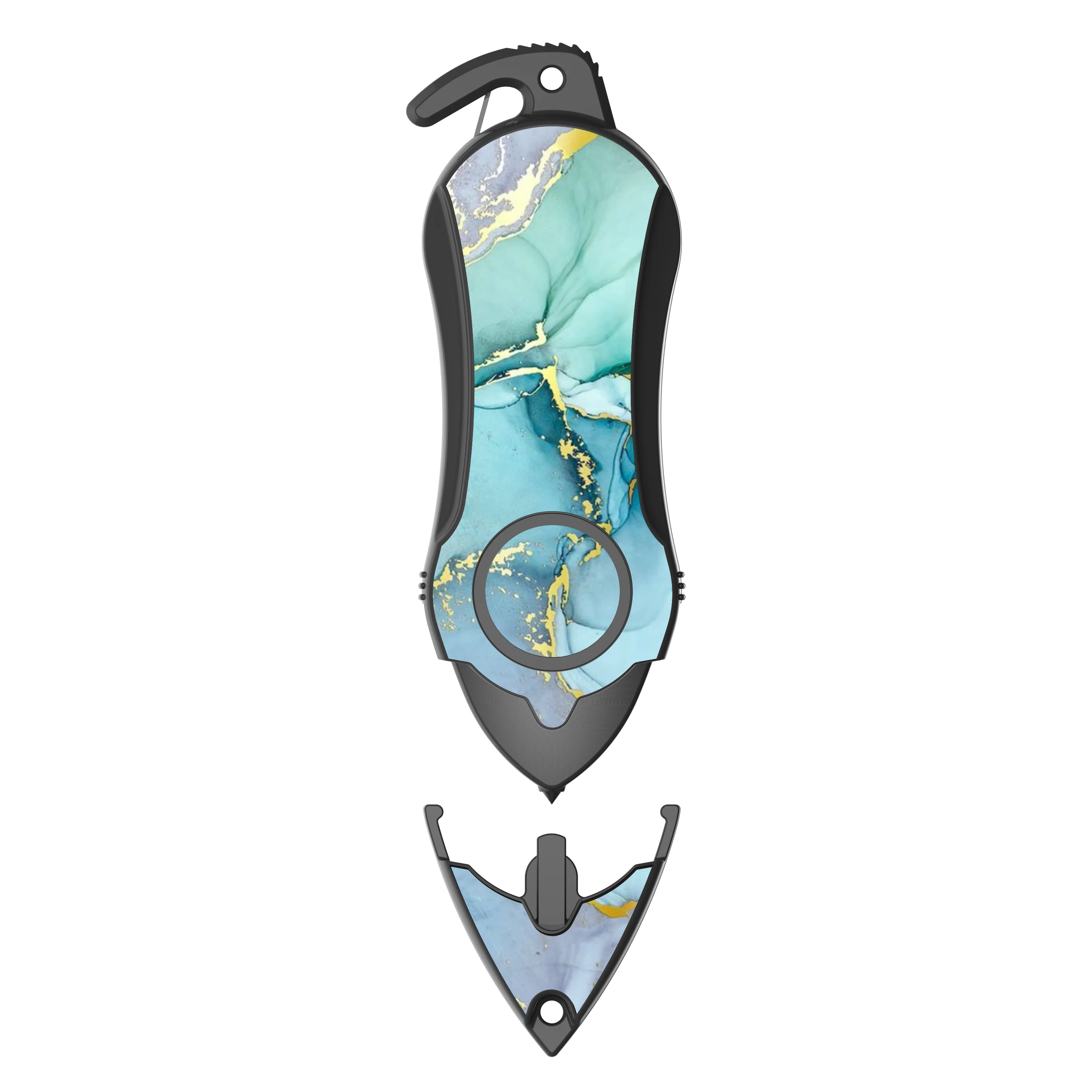 Personal Alarm keychain Safety Emergency Tool (Green Marble) - Image 3