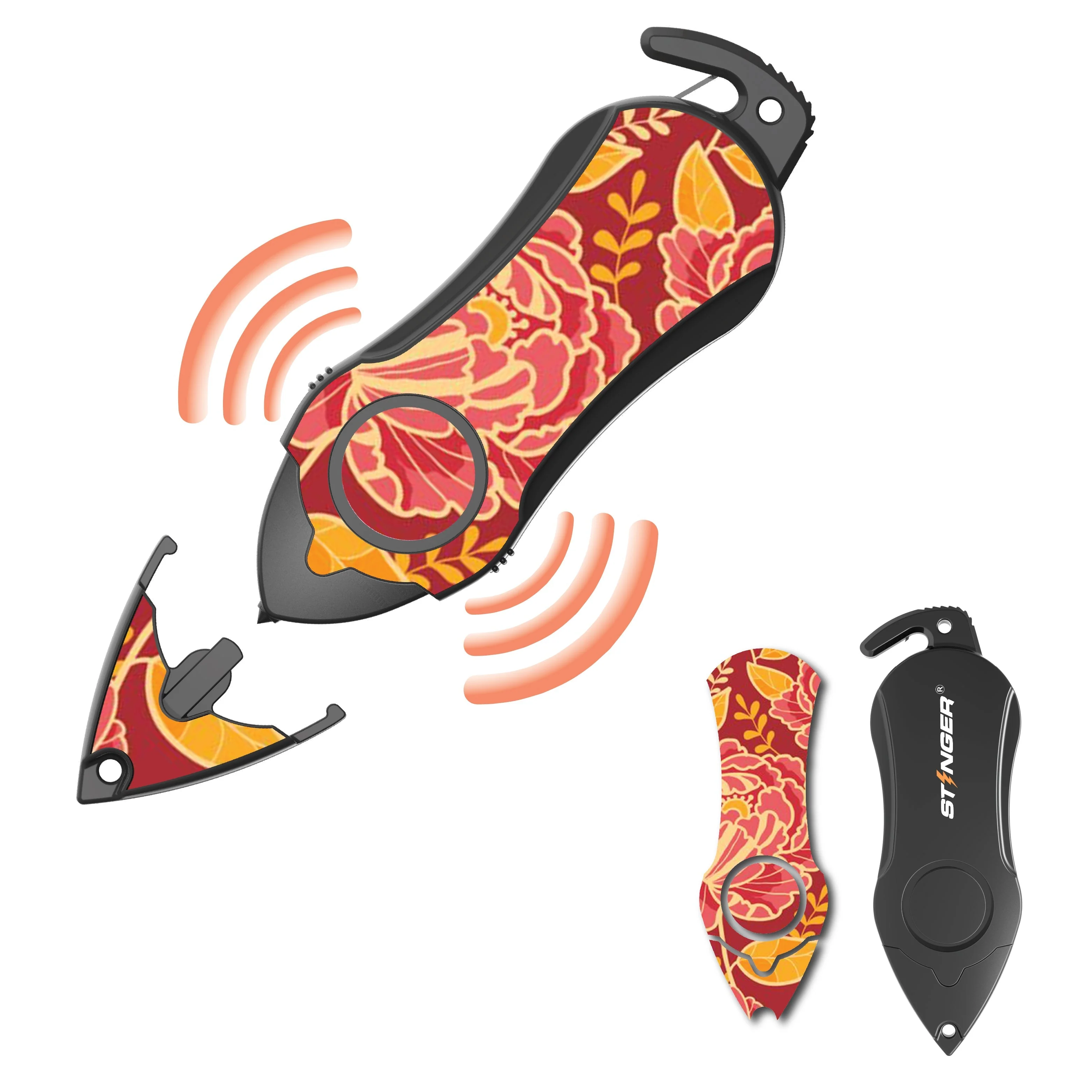 Personal Alarm Keychain Safety Emergency Tool (Peony) - Image 2