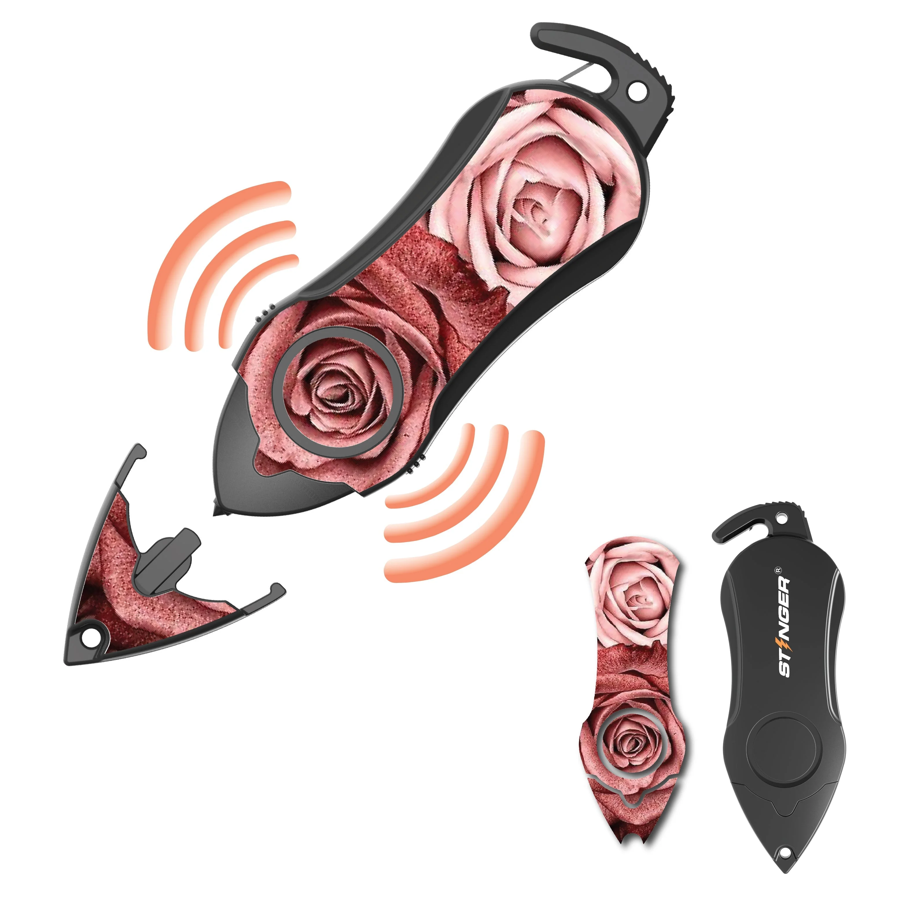 Personal Alarm Keychain Safety Emergency Tool  (Twin Rose) - Image 2