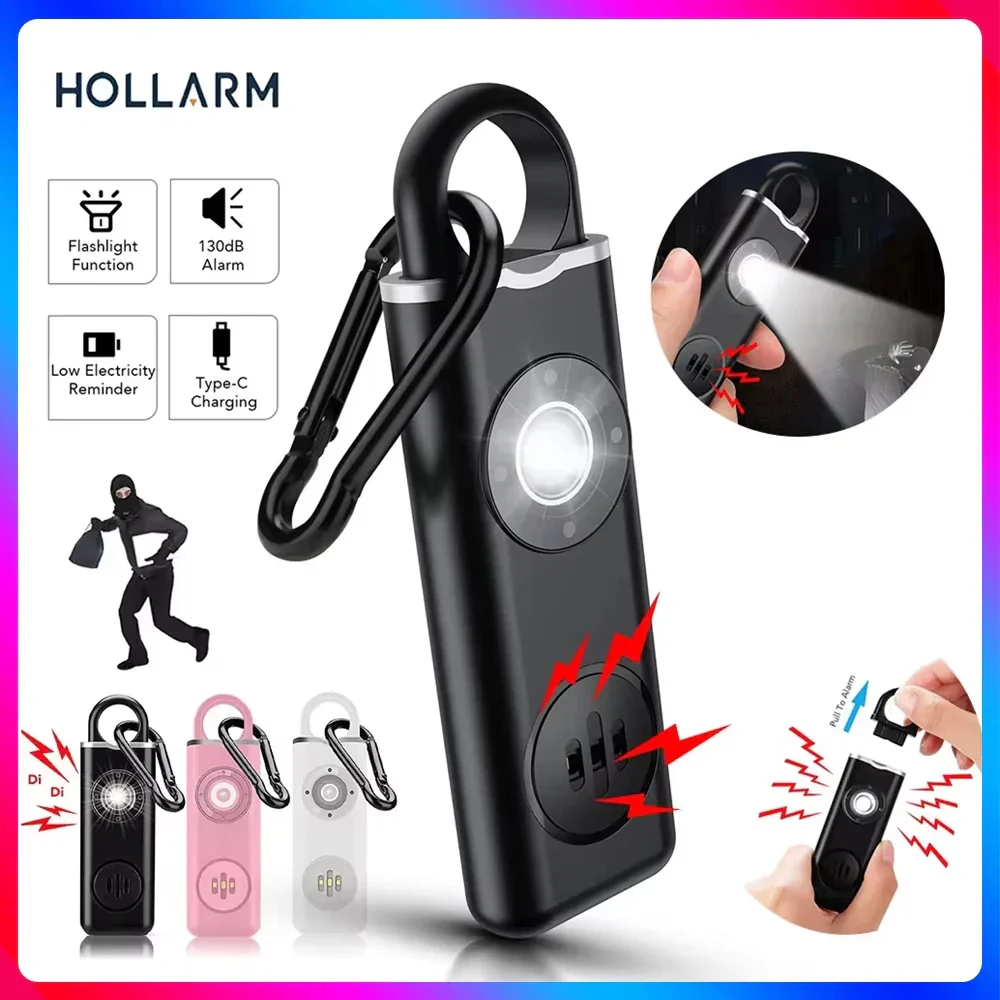 Personal Safety Alarm for Women Children Elderly 130dB Loud Rechargeable Keychain - Image 2