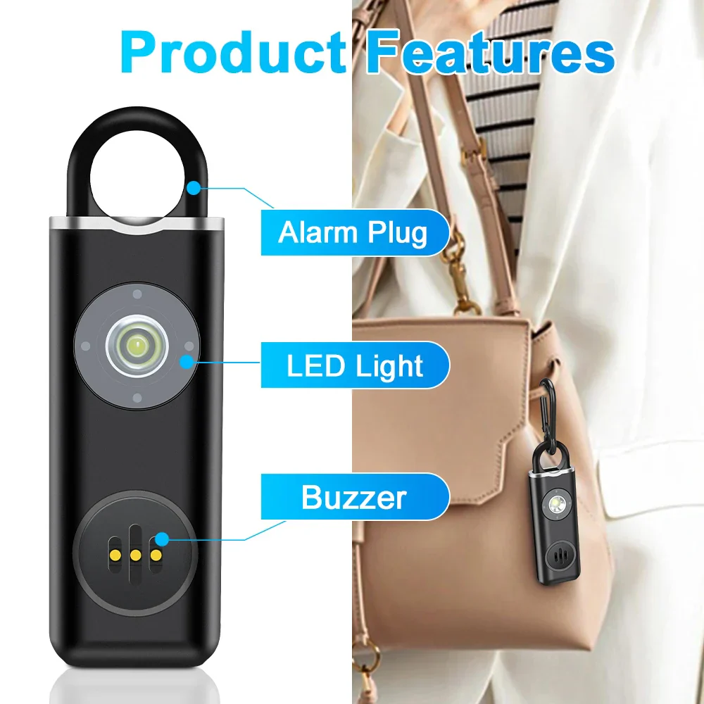 Personal Safety Alarm for Women Children Elderly 130dB Loud Rechargeable Keychain - Image 6