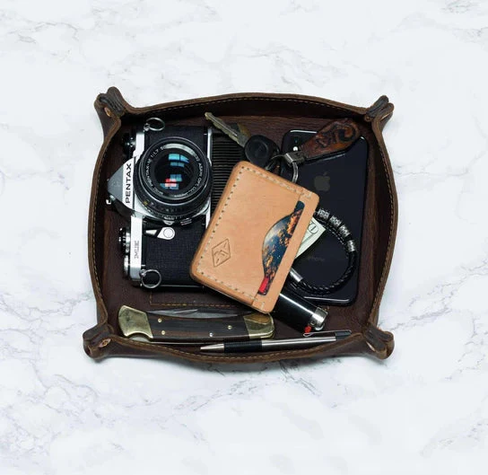 Personalized Leather Valet Tray - Image 2