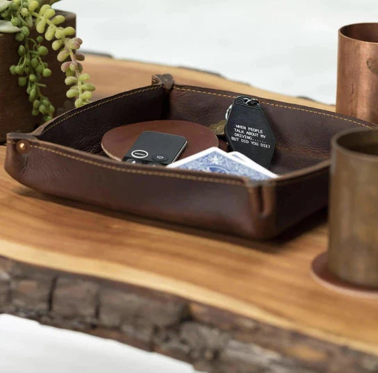 Personalized Leather Valet Tray - Image 3