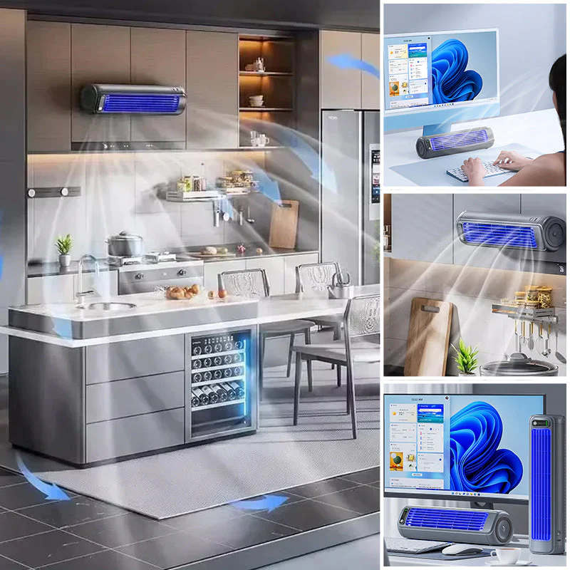 Portable Air Conditioner Fan Rechargeable Wall Mount Cooling Fan 2000mAh - Image 2