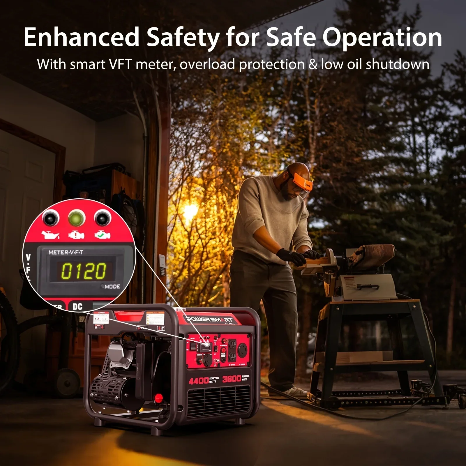 PowerSmart 4400W Inverter Generator RV Ready 30A Gas Portable Quiet Home Use Pro - Image 5