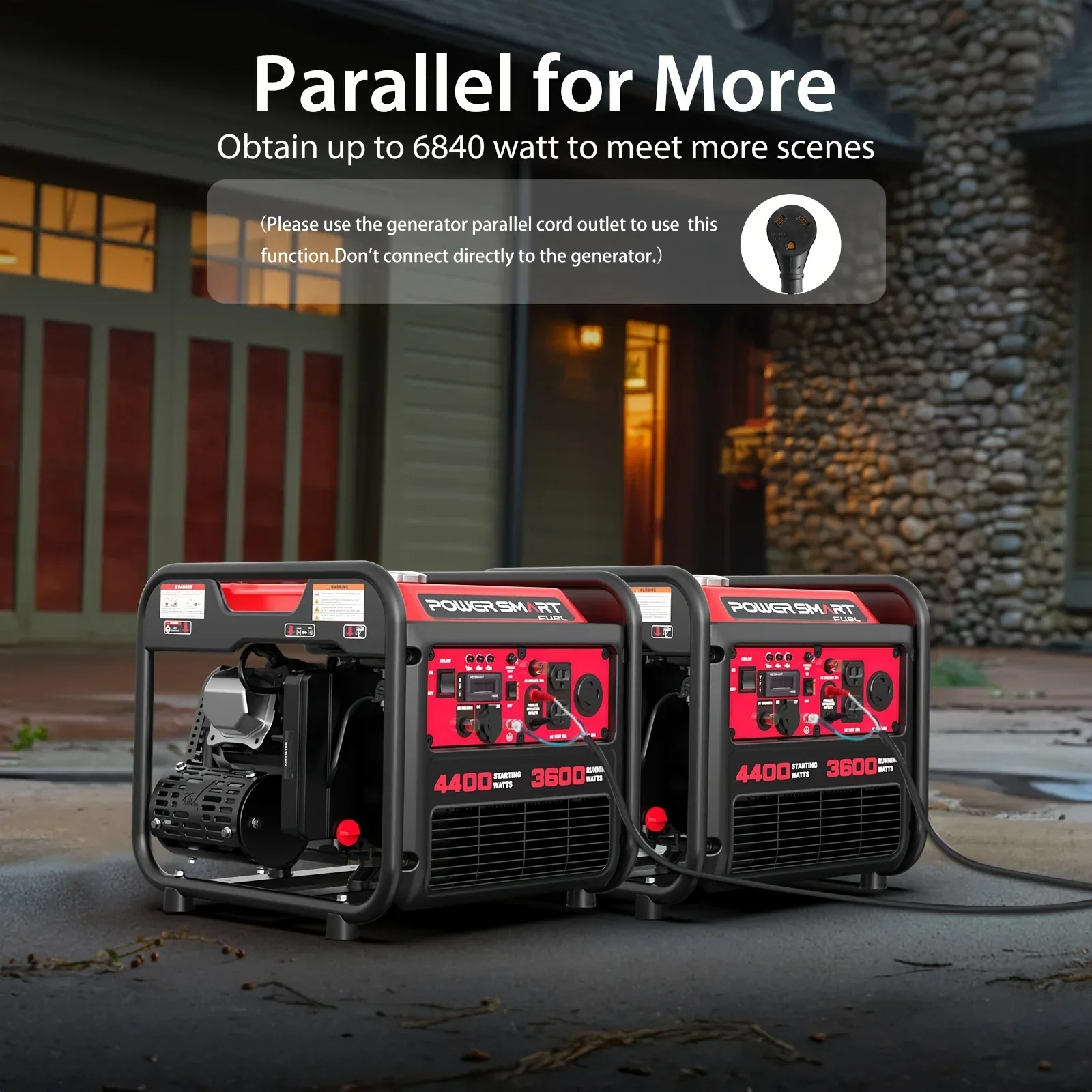 PowerSmart 4400W Inverter Generator RV Ready 30A Gas Portable Quiet Home Use Pro - Image 6