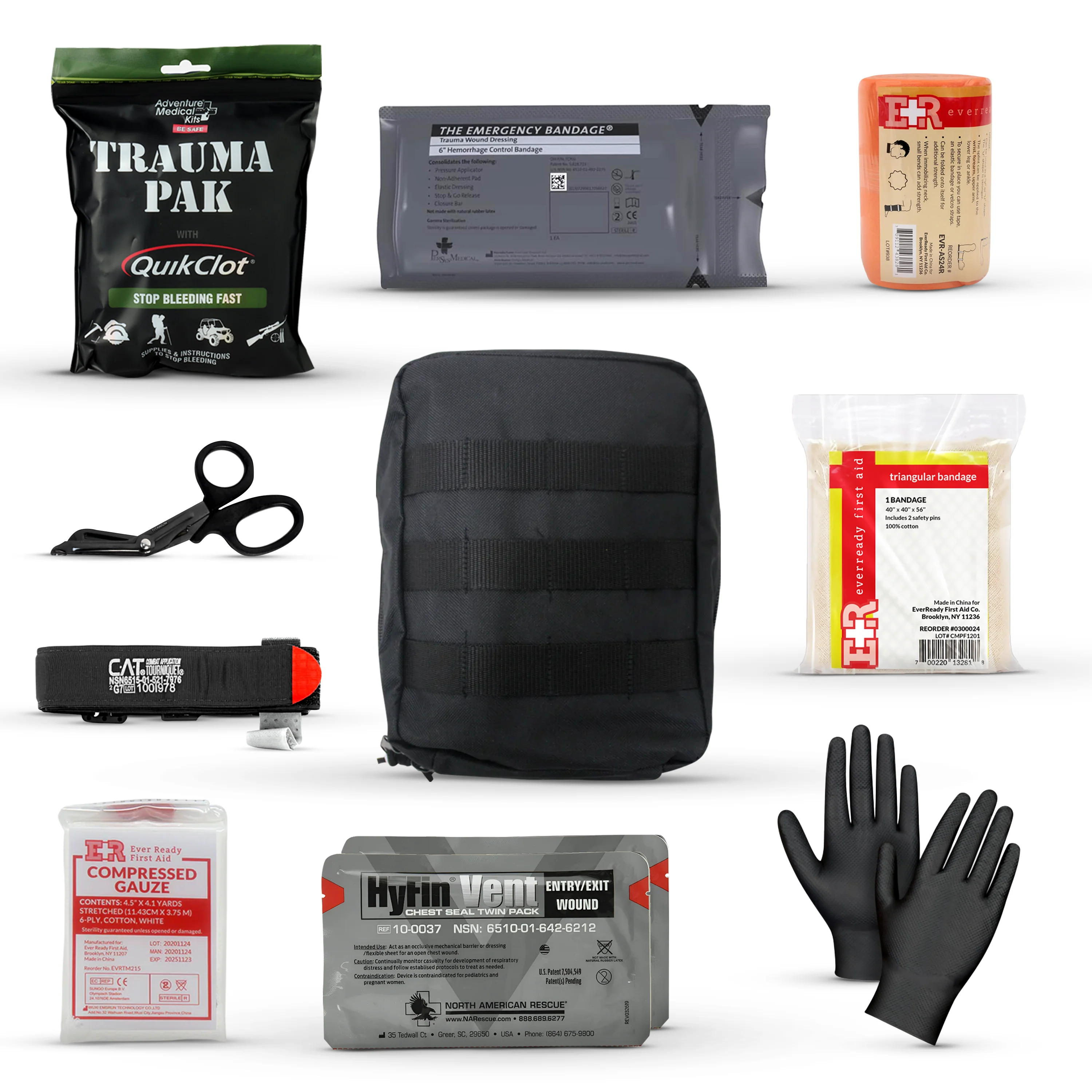 Premium IFAK Kit - Trauma Pak, CAT Tourniquet, Hyfin Chest Seal - Image 3