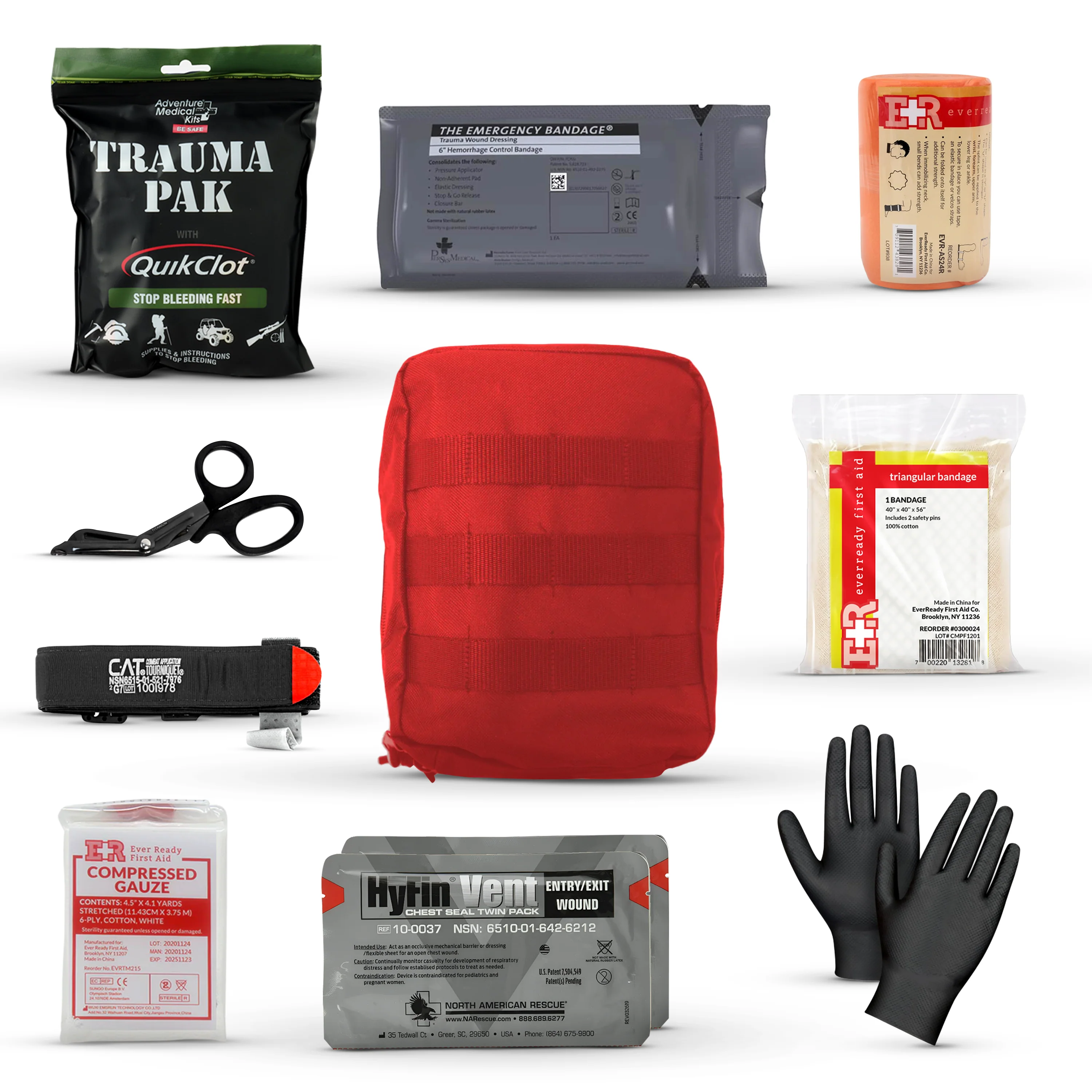 Premium IFAK Kit - Trauma Pak, CAT Tourniquet, Hyfin Chest Seal - Image 6