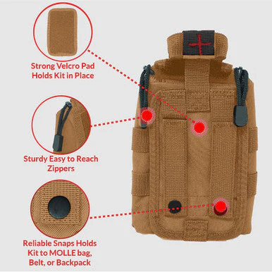 Premium Tactical IFAK Kit w Rip-Away Velcro, SOF Tourniquet & CELOX - Image 18
