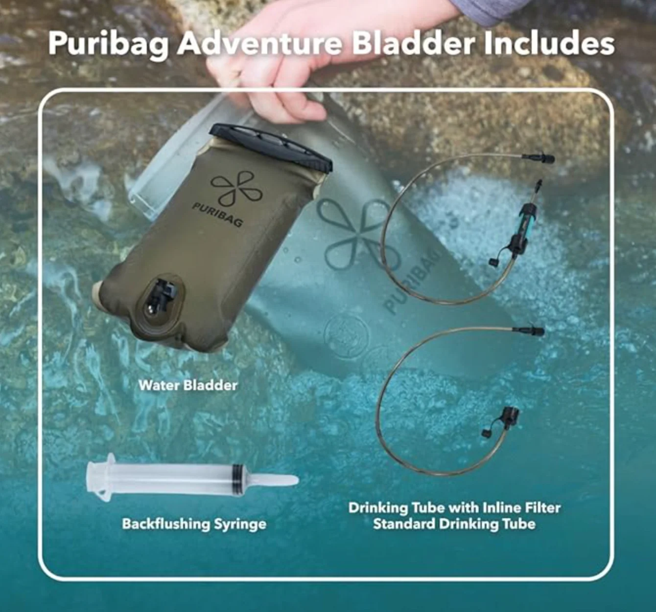 Puribag Adventure Bladder: 2 Liter Hydration Bladder with Filter - Image 7