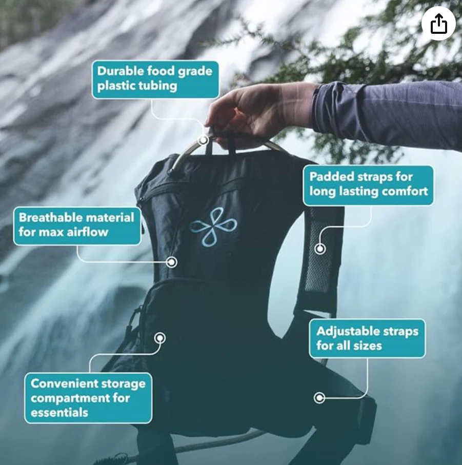 Puribag Adventure Pack - [hydration backpack with 2L water bladder and adaptable membrane filter kit] - Image 10