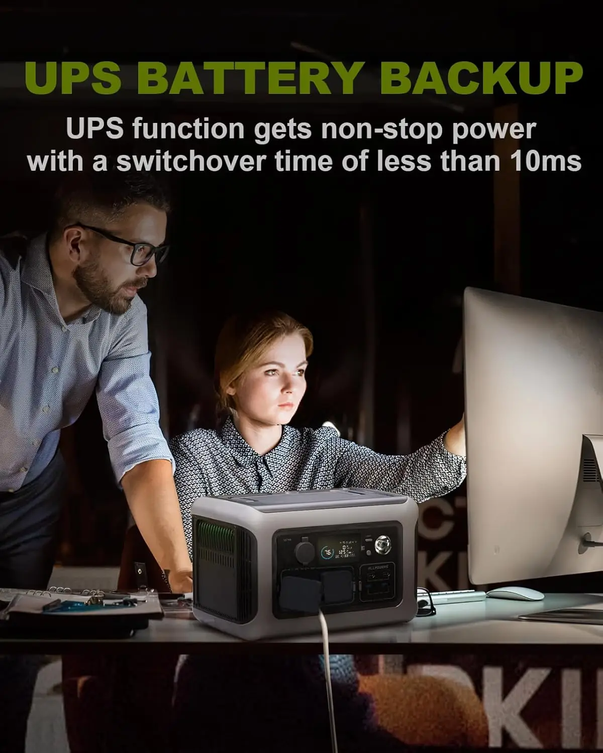 R600 Portable Power Station 299Wh LiFePO4 Battery 2x600W AC Outlets 1200W Surge - Image 6