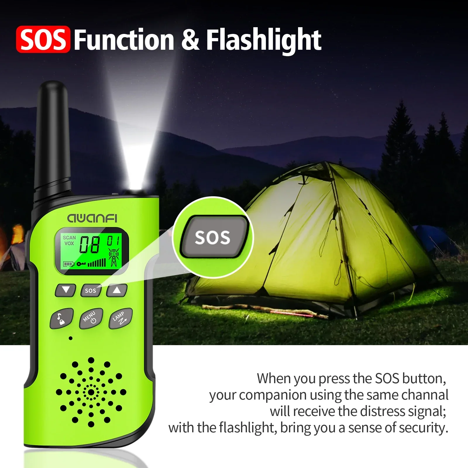 Rechargeable Walkie Talkies 4 Pack Long Range Kids Radios USB C Camping - Image 6