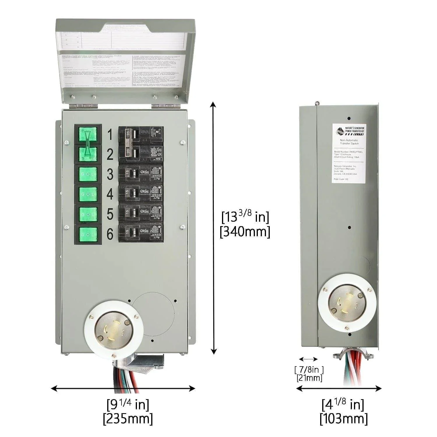 Refurbished - Nature's Generator 120V/240V 30A 6-Circuit Manual Transfer Switch - Image 9