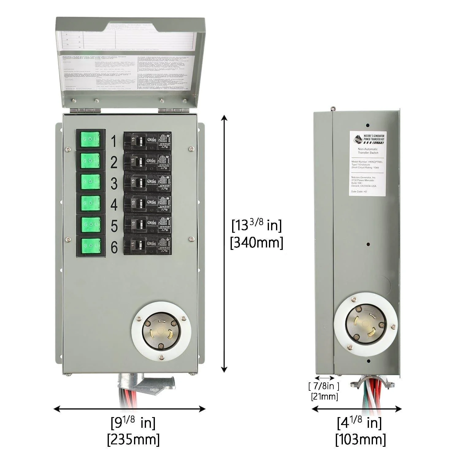 Refurbished - 120V 30A 6-Circuit Non-Automatic Transfer Switch - Image 12