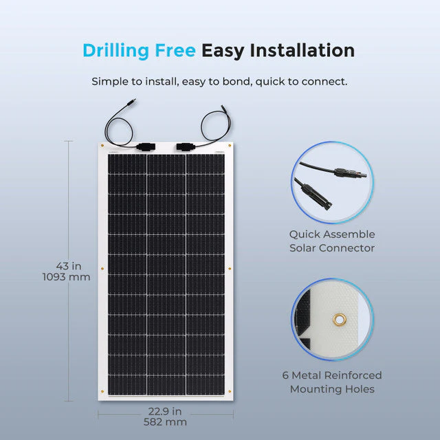 Renogy 100 Watt 12 Volt Flexible Monocrystalline Solar Panel (SC) - Image 8