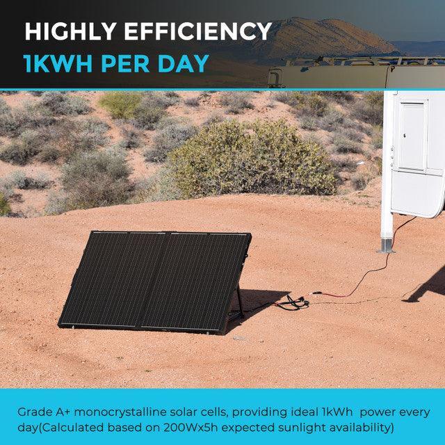Renogy 200 Watt 12 Volt Monocrystalline Foldable Solar Suitcase (SC) - Image 2