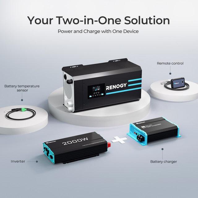 Renogy 2000W 12V Pure Sine Wave Inverter Charger w/ LCD Display (SC) - Image 3