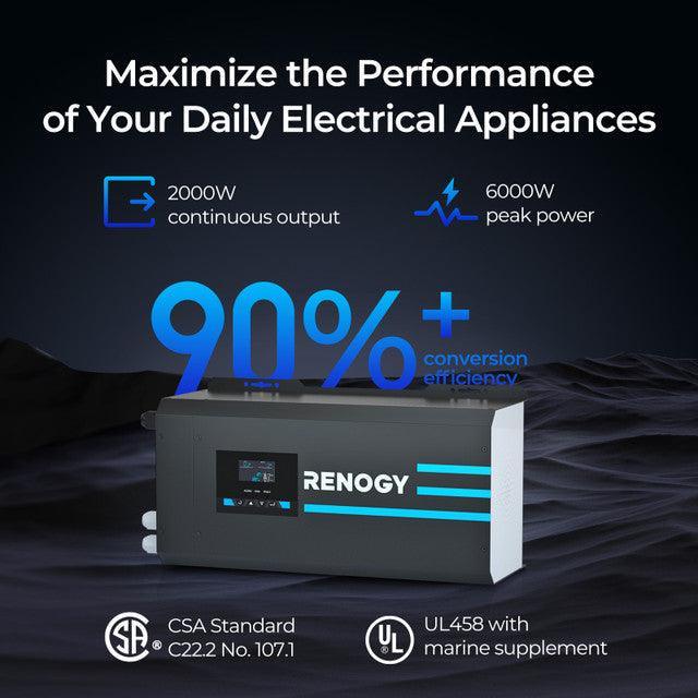 Renogy 2000W 12V Pure Sine Wave Inverter Charger w/ LCD Display (SC) - Image 6