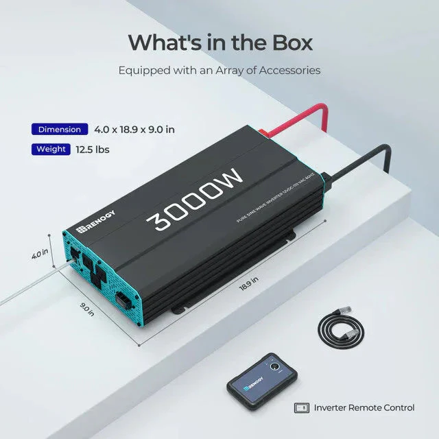 Renogy 3000W 12V Pure Sine Wave Inverter - Image 7