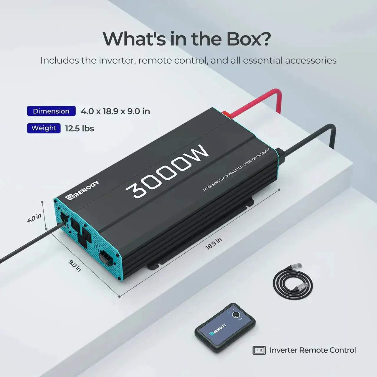 Renogy 700W/1000W/2000W/3000W 12V Pure Sine Wave Inverter - Image 10