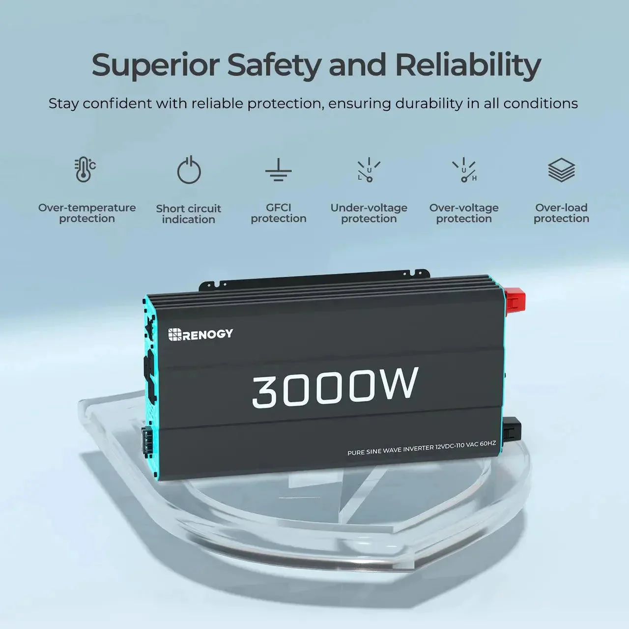 Renogy 700W/1000W/2000W/3000W 12V Pure Sine Wave Inverter - Image 11