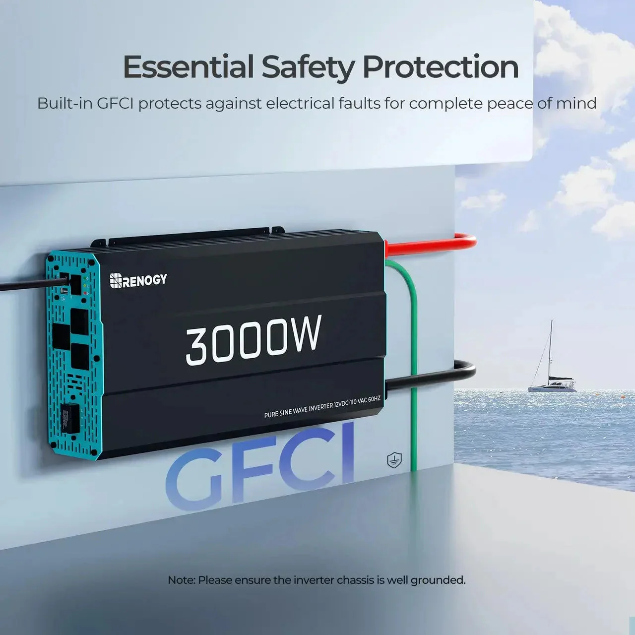 Renogy 700W/1000W/2000W/3000W 12V Pure Sine Wave Inverter - Image 7
