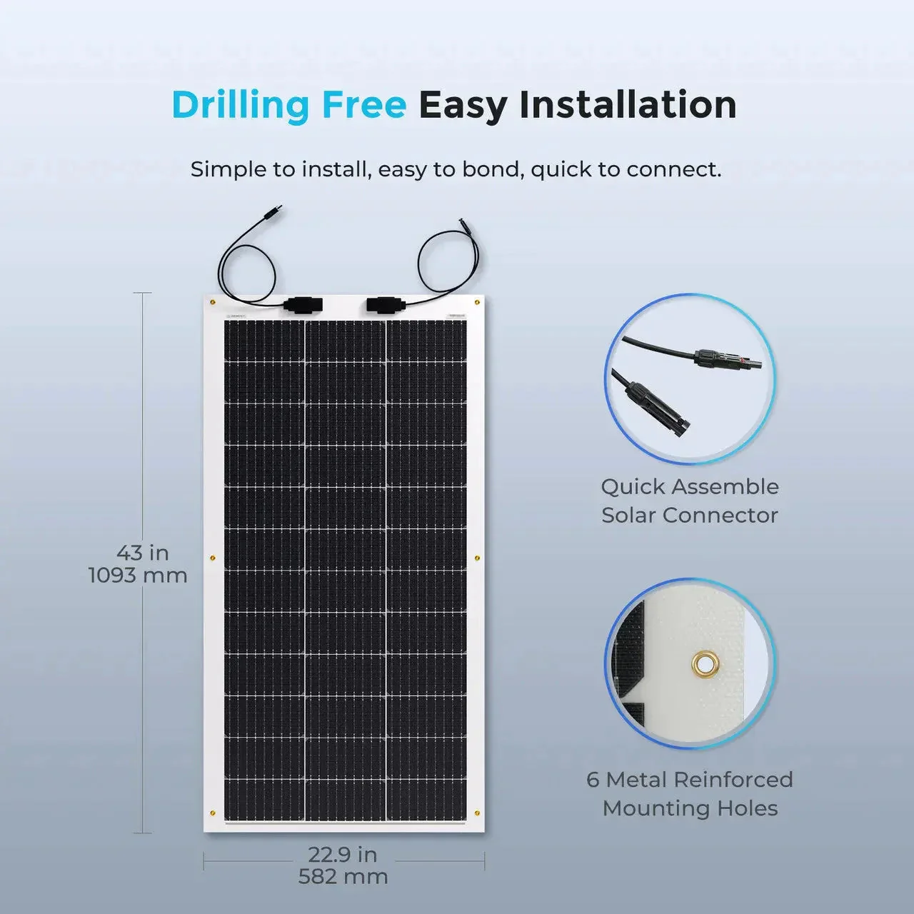 Renogy Flexible 100W 12V Monocrystalline Solar Panel - Image 8