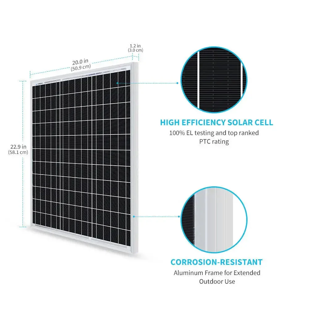 Renogy Monocrystalline 50W 12V Solar Panel - Image 2