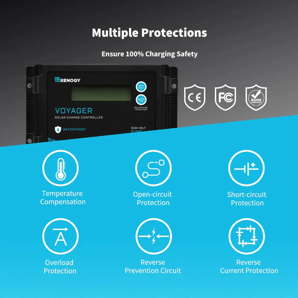 Renogy New Edition Voyager 20A PWM Waterproof Solar Charge Controller - Image 3