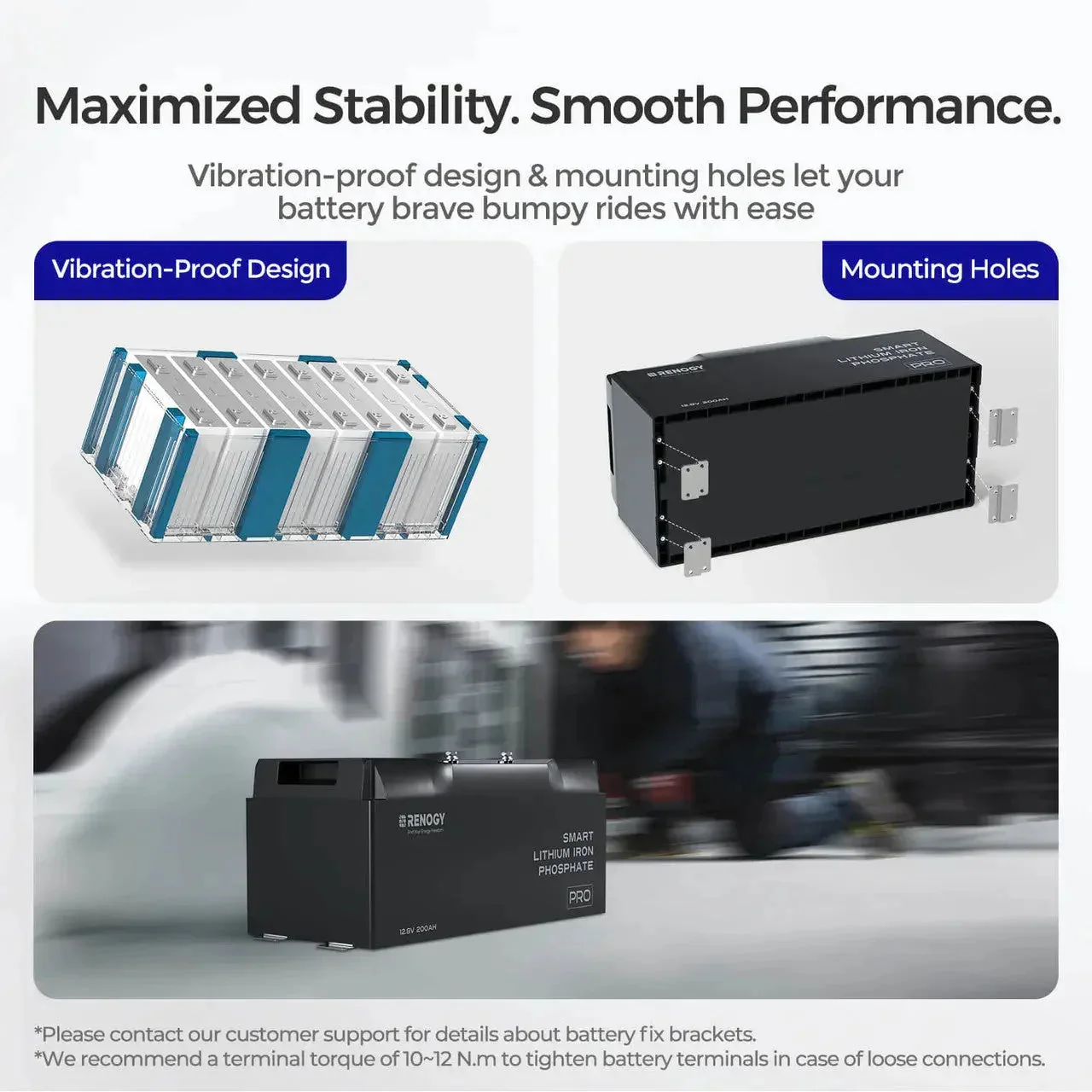 Renogy Pro - 12V 100Ah/200Ah Smart LiFePO4 Battery w/ Bluetooth & Self-Heating - Image 10