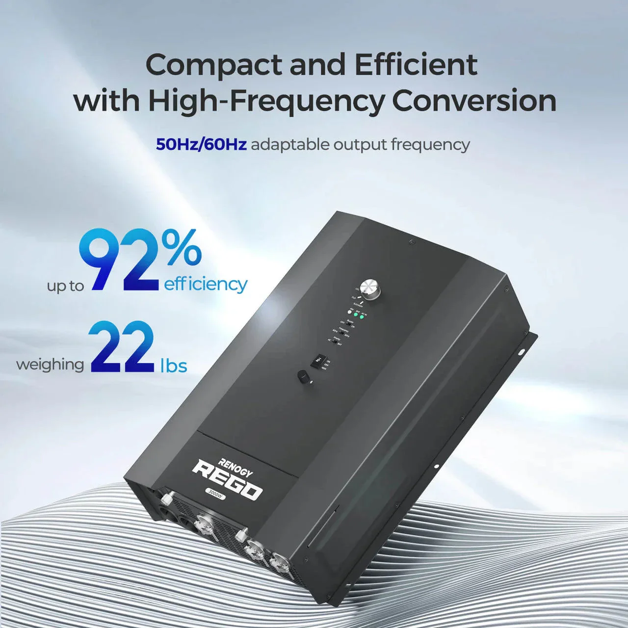 Renogy REGO 3000W 12V Pure Sine Wave HF Inverter Charger Split-phase Design - Image 2