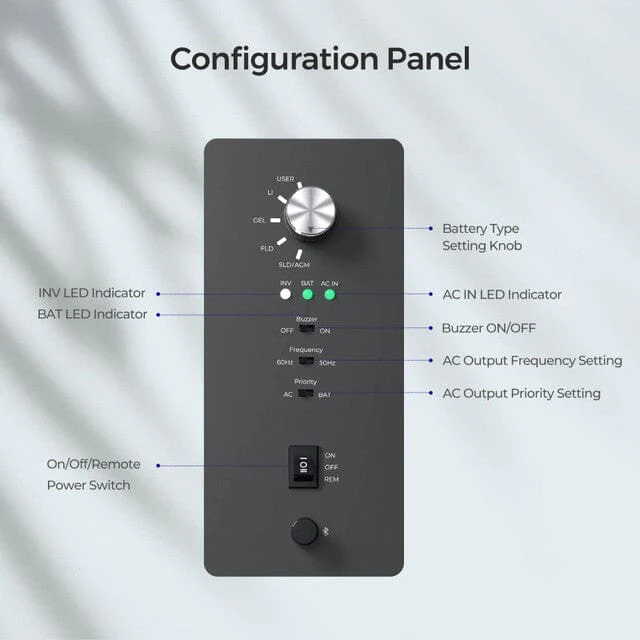 Renogy REGO 3000W 12V Pure Sine Wave HF Inverter Charger Split-phase Design (SC) - Image 7