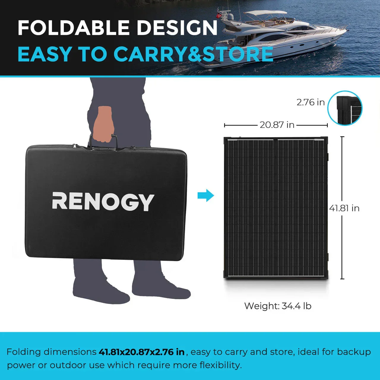 Renogy Solar Suitcase 200W 12V Monocrystalline Portable Solar Panel with Voyager - Image 2