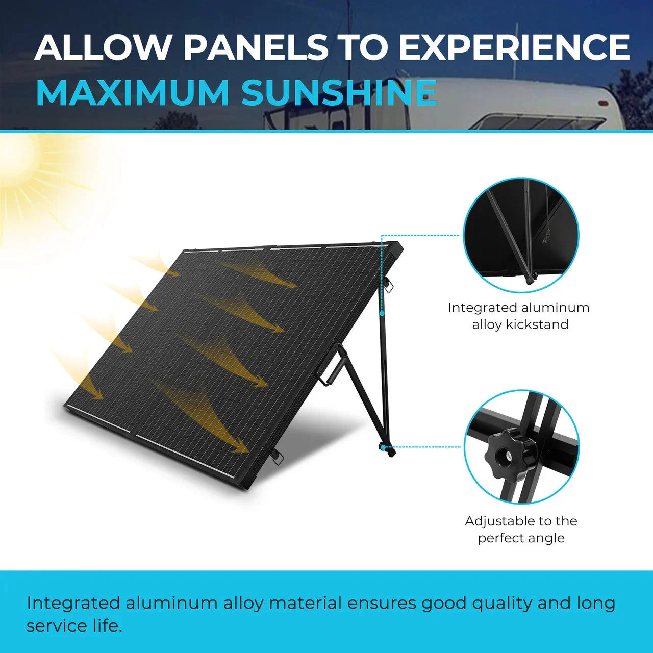 Renogy Solar Suitcase 200W 12V Monocrystalline Portable Solar Panel with Voyager - Image 5