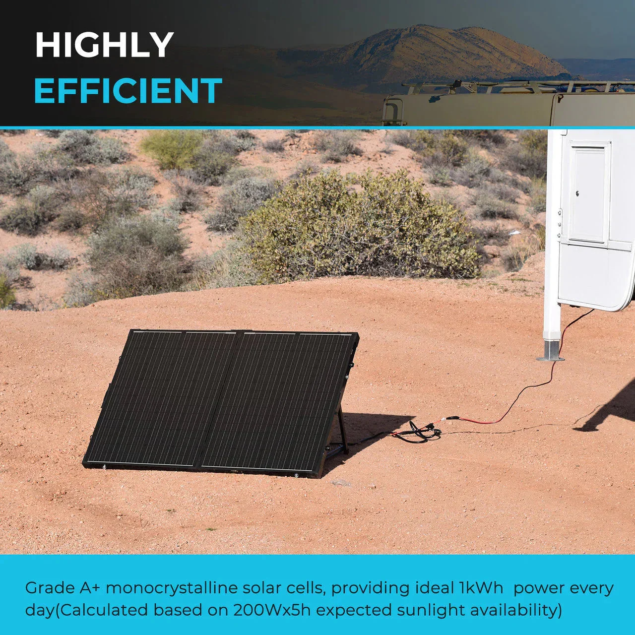 Renogy Solar Suitcase 200W 12V Monocrystalline Portable Solar Panel with Voyager - Image 7