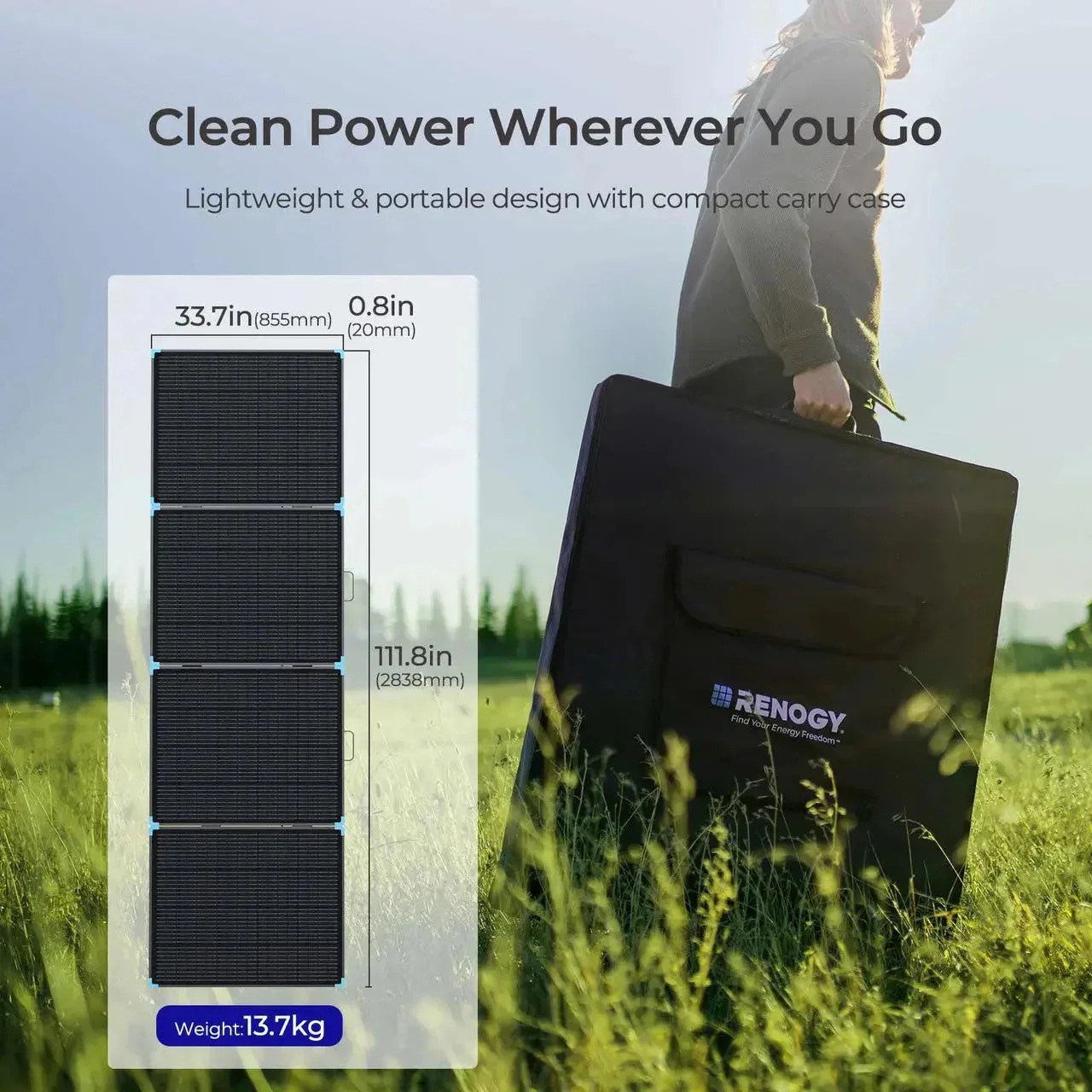 Renogy Solar Suitcase 400W Lightweight Portable Solar Panel - Image 2