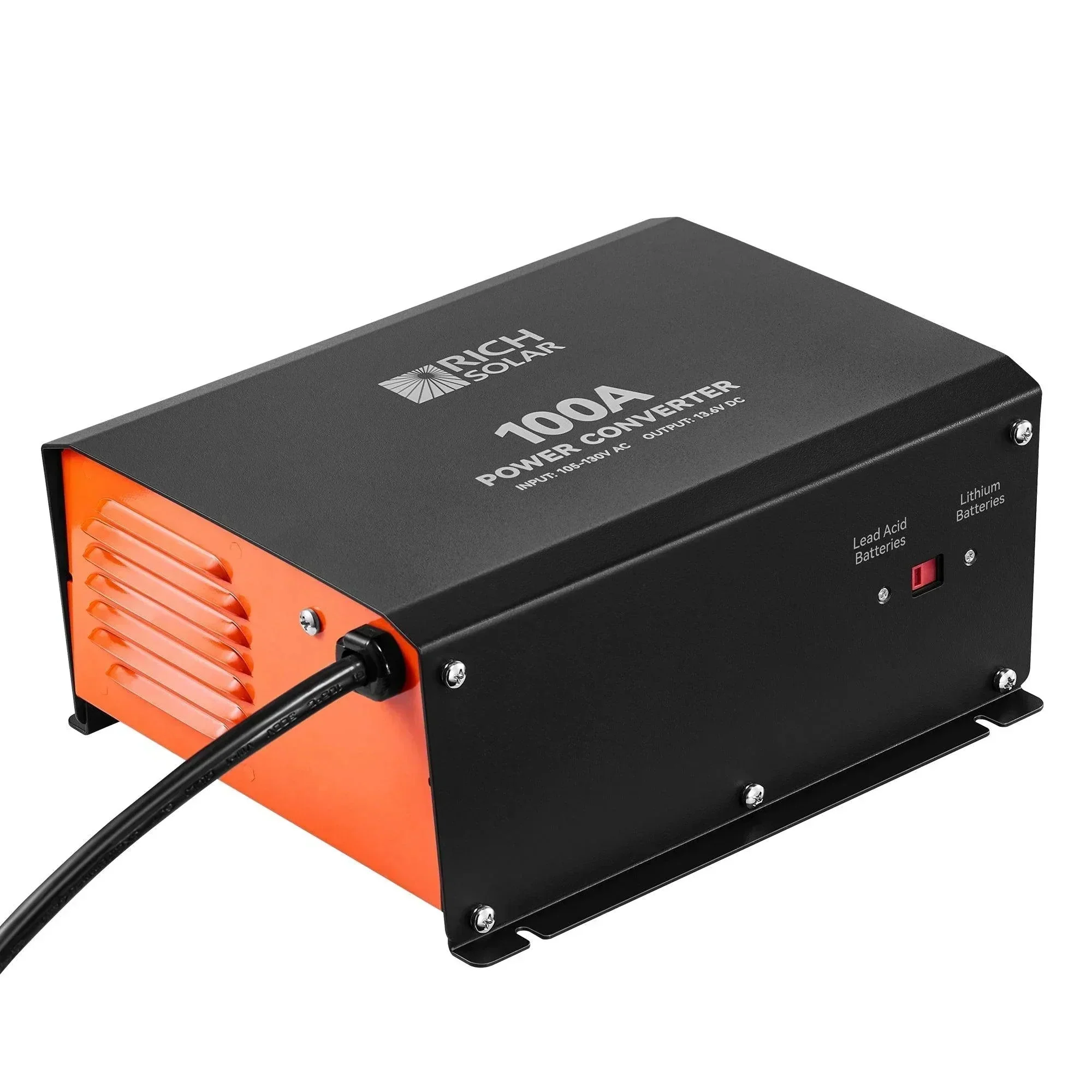 Rich Solar - 100 Amp Power Converter | 100A 120V Battery Charger | Overload, Overheat, Reverse Polarity Protection | Plug and Play - Image 2