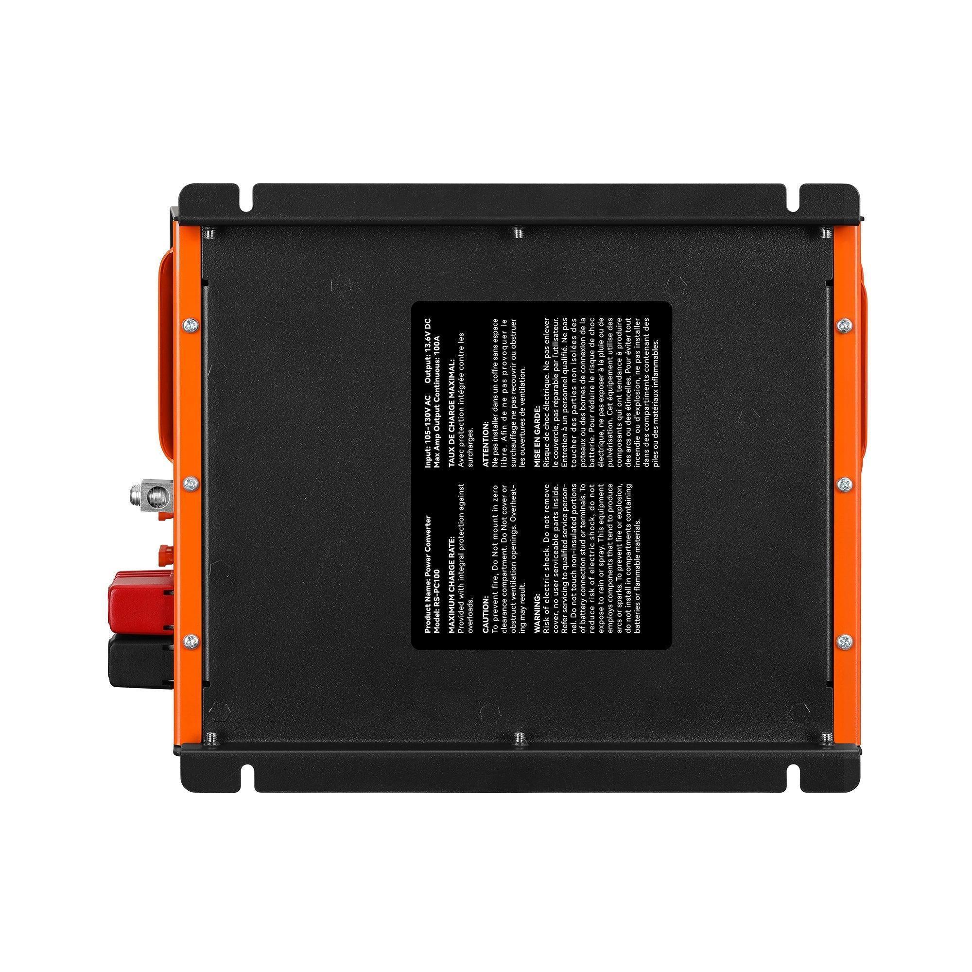 Rich Solar - 100 Amp Power Converter | 100A 120V Battery Charger | Overload, Overheat, Reverse Polarity Protection | Plug and Play - Image 7