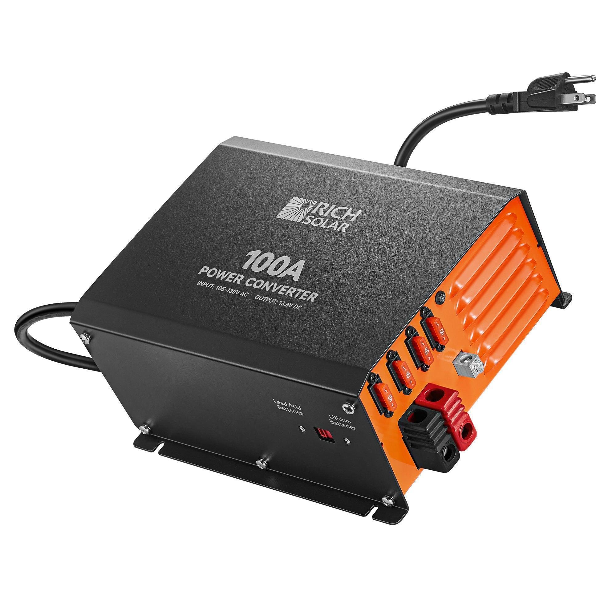Rich Solar - 100 Amp Power Converter | 100A 120V Battery Charger | Overload, Overheat, Reverse Polarity Protection | Plug and Play - Image 9