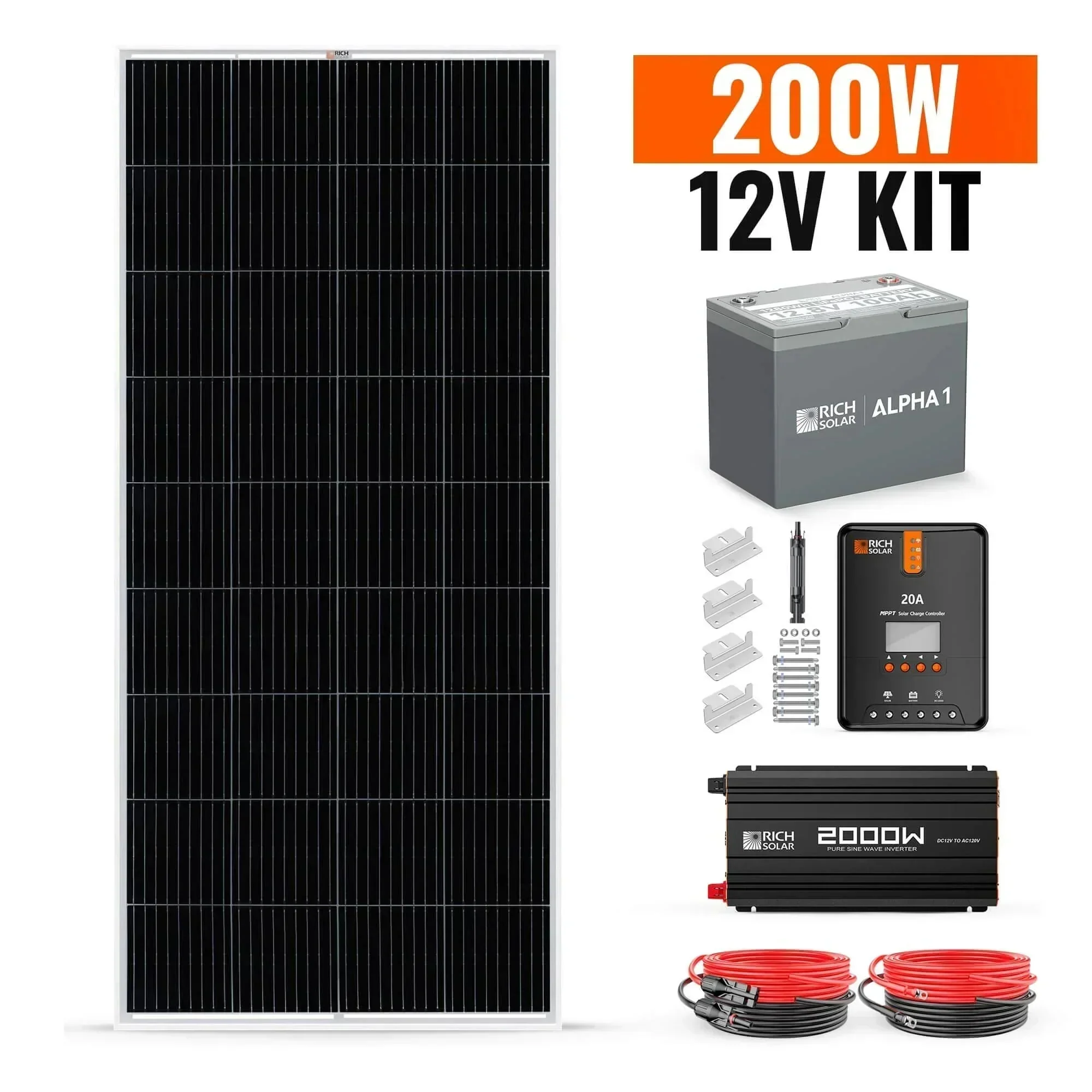 Rich Solar - 200 Watt Complete Solar Kit - Image 2