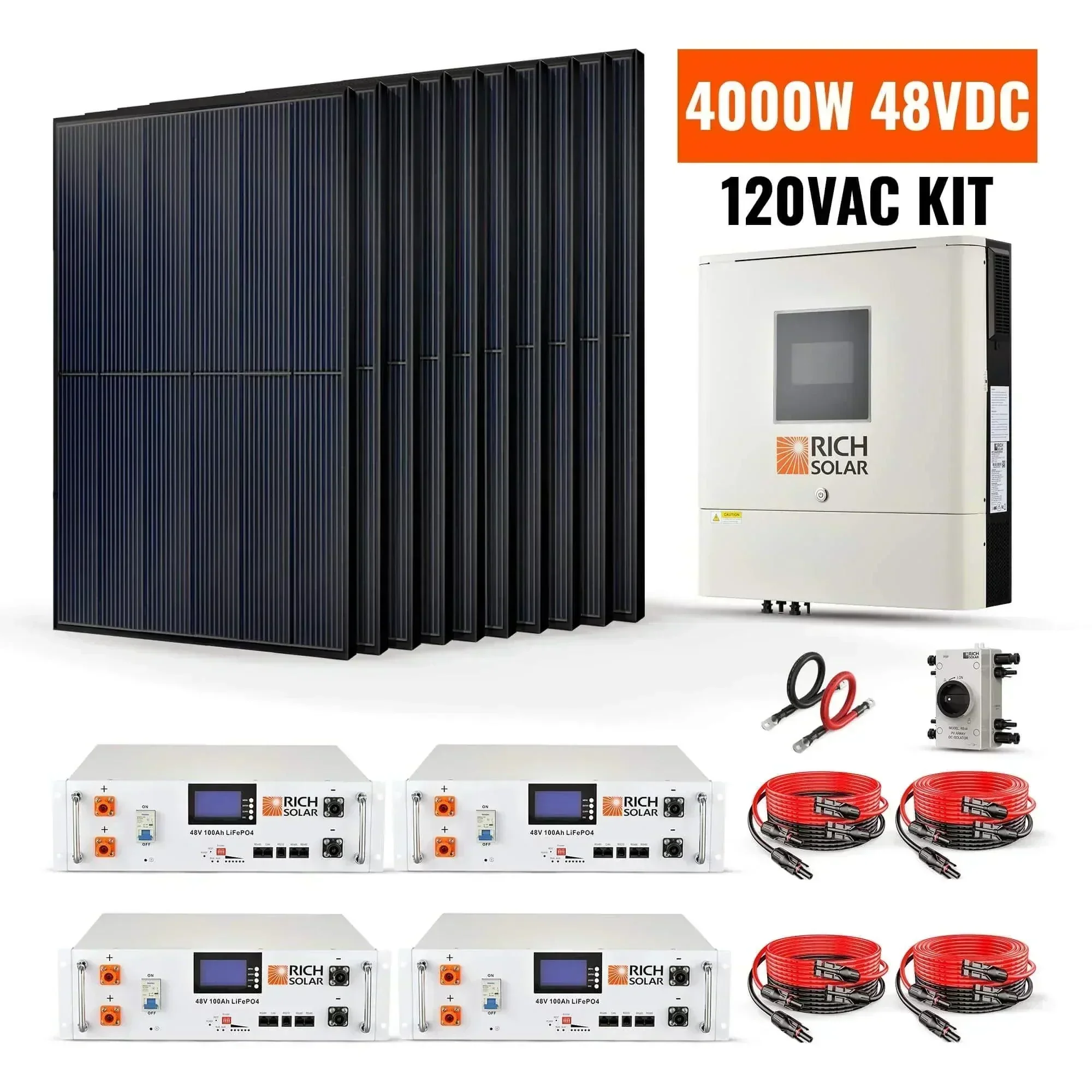 Rich Solar 4000W 48VDC-120VAC Solar Kit - Image 2