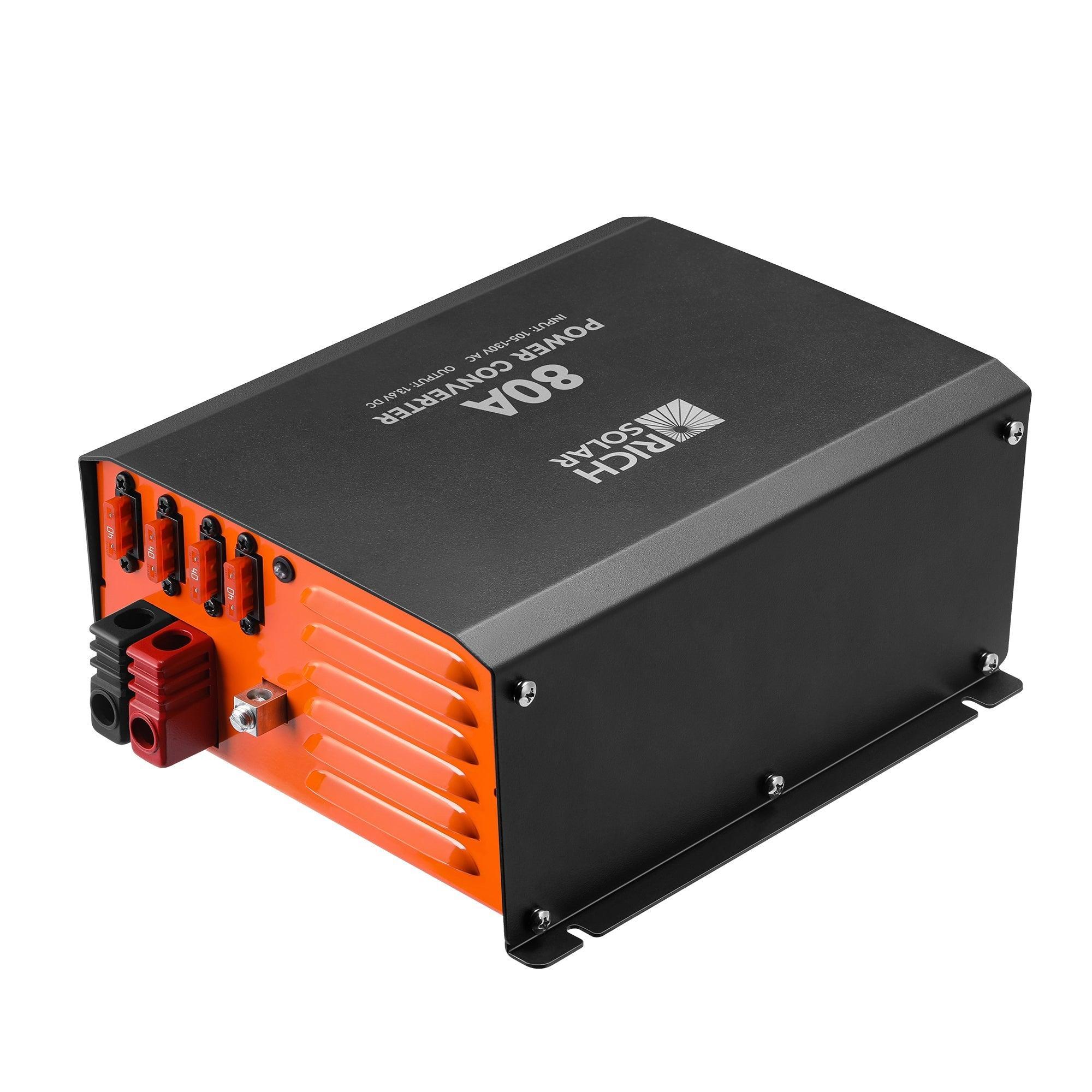 Rich Solar - 80 Amp Power Converter | 80A 120V Battery Charger | Overload, Overheat, Reverse Polarity Protection | Plug and Play (SC) - Image 3