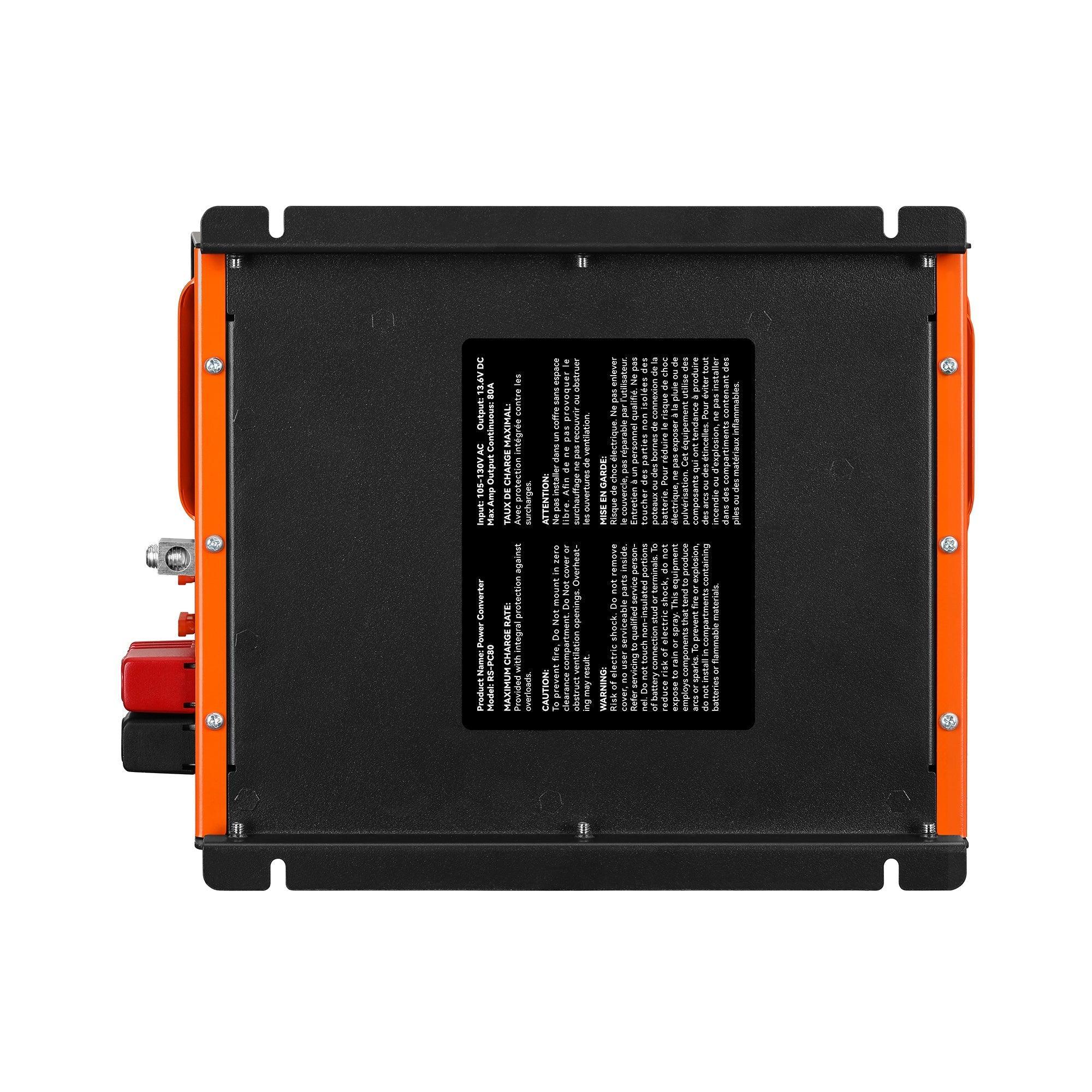 Rich Solar - 80 Amp Power Converter | 80A 120V Battery Charger | Overload, Overheat, Reverse Polarity Protection | Plug and Play (SC) - Image 7