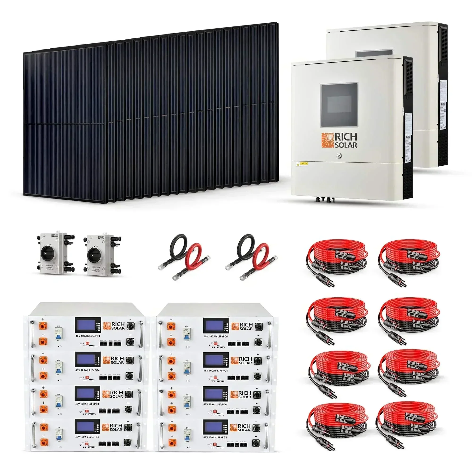 Rich Solar 8000W 48V-120/240VAC Solar Kit