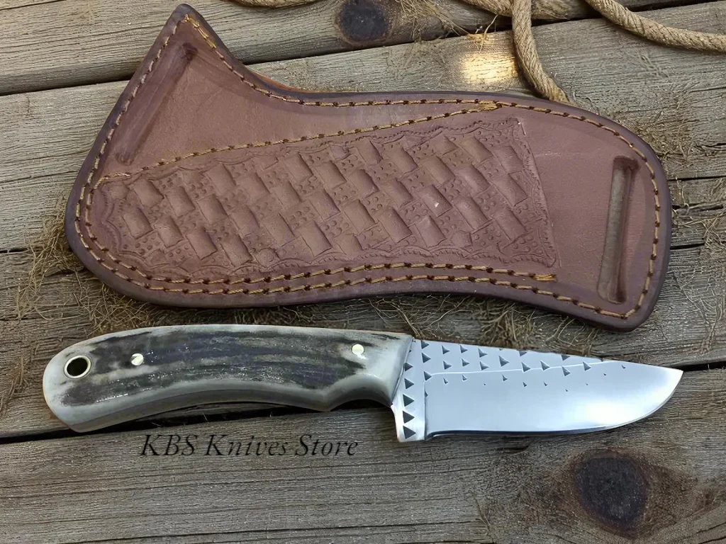 Ridge Rider – Antler Handle Cross Draw Sheath Knife for Sale - Image 2